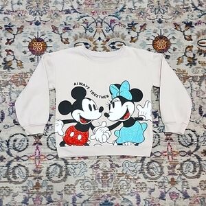 Disney Mickey Mouse Girls Blush Pink Soft Warm Pullover Sweatershirt, sz 6/6Y
